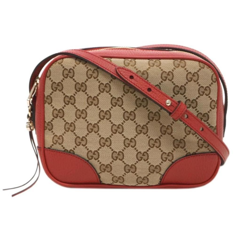 Gucci Bag Shoulder Bag Brie GG Canvas Beige Red